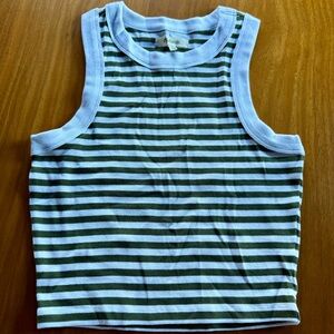 NWT Madewell green and white striped tank top size XS